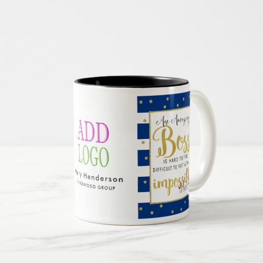 CHEF-TASSE - DANKE, Marine und Gold ZU BEHERRSCHEN Zweifarbige Tasse (VorderseiteRechts)