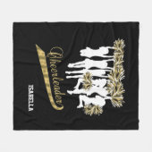 Chef Team 📣 - Gold, Schwarz und Weiß Fleecedecke (Vorderseite (Horizontal))