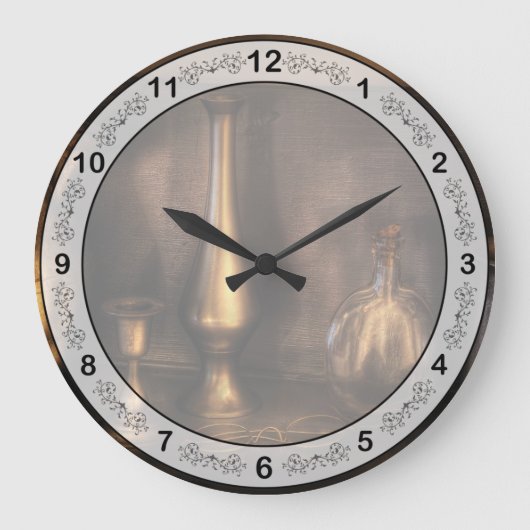 Chef - Tee - Teekannen Große Wanduhr (Vorderseite)