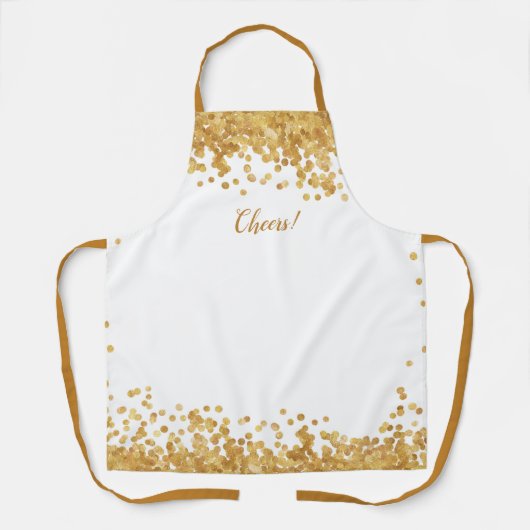Chef - Thema "Goldblase-Champagner" Schürze (Vorderseite)