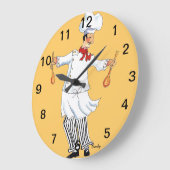 Chef Tossing Wall Clock Große Wanduhr (Winkel)
