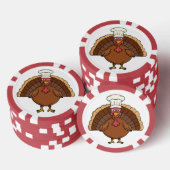 Chef Truthahn Cartoon Erntedankfest Pokerchips (Stapel)