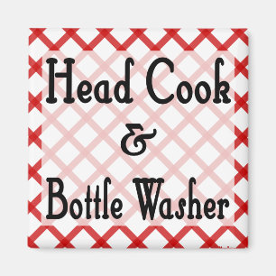 Chef und Flaschenwäscher Küchen Spruch Magnet