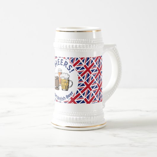 Chef UNION JACK Custom Cartoon Great British Bierglas (VorderseiteRechts)