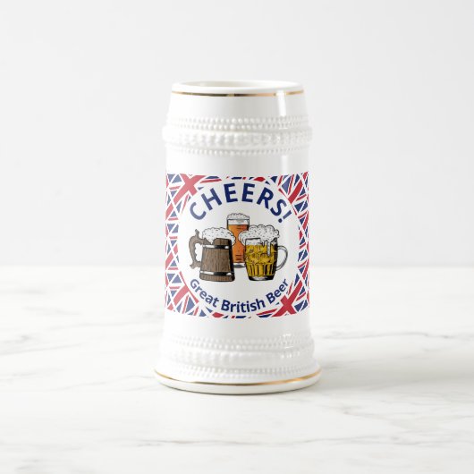 Chef UNION JACK Custom Cartoon Great British Bierglas (Mittel)