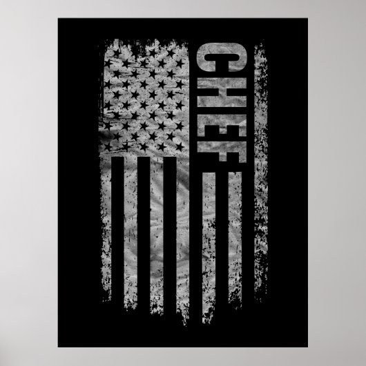 Chef USA Flag abgenutztes Design Poster (Vorne)