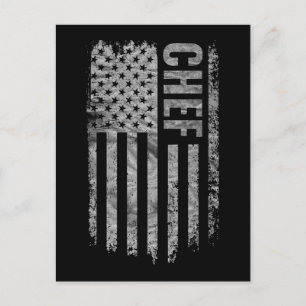Chef USA Flag abgenutztes Design Postkarte