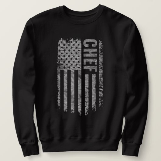 Chef USA Flag abgenutztes Design Sweatshirt (Design vorne)