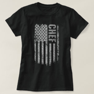 Chef USA Flag abgenutztes Design T-Shirt