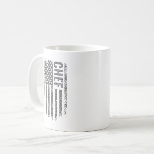 Chef USA Flag Distressed design Kaffeetasse (Vorderseite Links)
