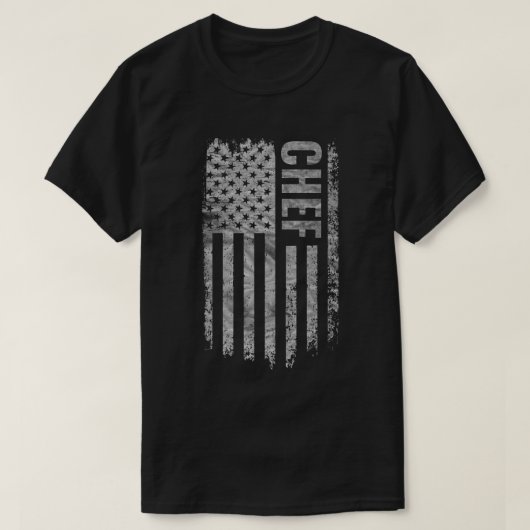 Chef USA Flag Distressed Design T-Shirt (Design vorne)