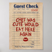 Chef war süß, würde hier wieder essen Poster (Vorne)