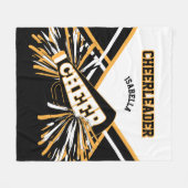 Chef - Weiß, Gold und Schwarz Fleecedecke (Vorderseite (Horizontal))