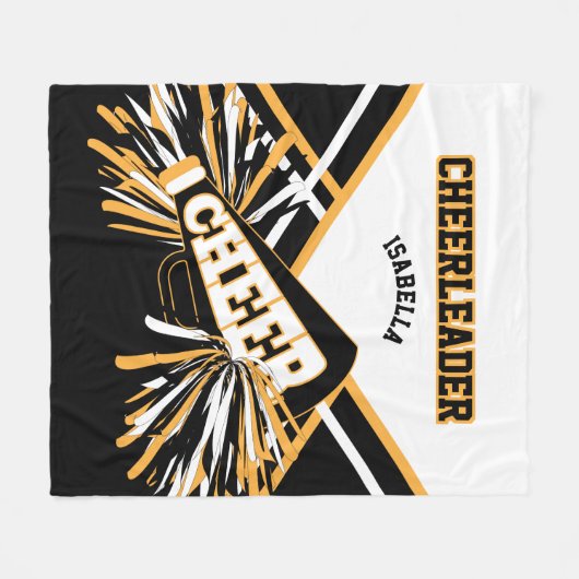 Chef - Weiß, Gold und Schwarz Fleecedecke (Vorderseite (Horizontal))