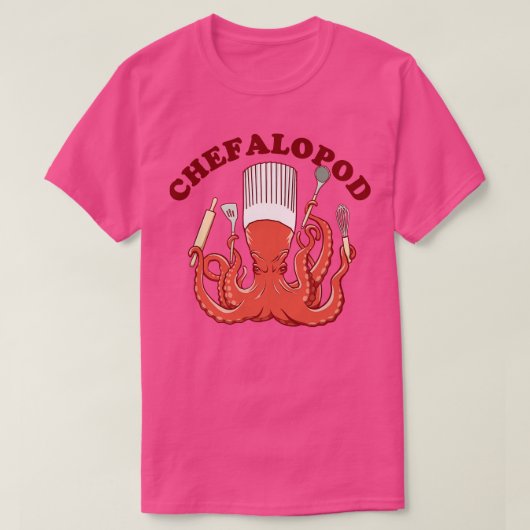 Chefalopod Octopus Kitchen Koch T-Shirt (Design vorne)