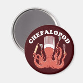 Chefalopod | Octopus Koch Funny Pun Magnet (Vorderseite/Rückseite)