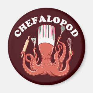 Chefalopod   Octopus Koch Funny Pun Magnet