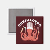 Chefalopod | Octopus Koch Funny Pun Magnet (Vorderseite/Rückseite)