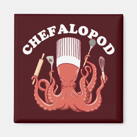 Chefalopod | Octopus Koch Funny Pun Magnet (Vorne)