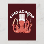 Chefalopod | Octopus Koch Funny Pun Postkarte (Vorderseite)