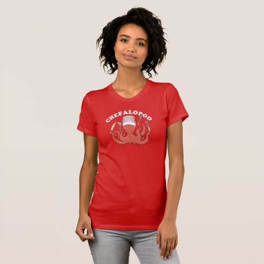 Chefalopod | Octopus Koch Funny Pun T-Shirt (Vorne ganz)