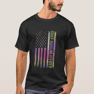 Chefarzt für Krankenpflege CNE USA-Flagge CNO Ober T-Shirt