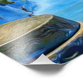 Chefchaouen Blue City Marokko Ölgemälde Boho Fotodruck (Ecke)