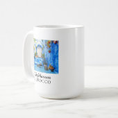 Chefchaouen Blue City Marokko Ölgemälde Boho Kaffeetasse (Vorderseite Links)
