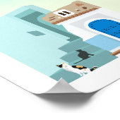 Chefchaouen City Morocco Illustration Poster (Ecke)