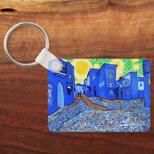 Chefchaouen, Marokko auf einem Schlüsselring Schlüsselanhänger (Rückseite)