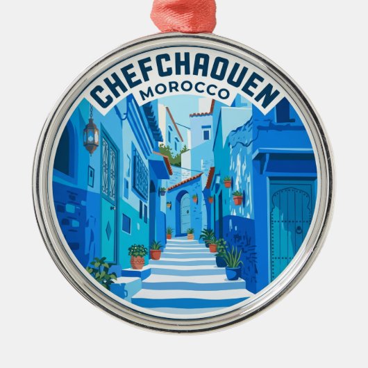 Chefchaouen Marokko Ornament Aus Metall (Vorne)