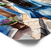 Chefchaouen Marokko Wasserfarbe Poster (Ecke)