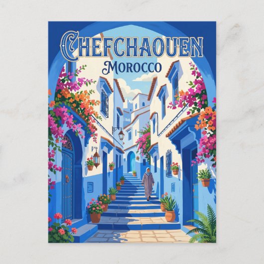 Chefchaouen Medina Marokko Postkarte (Vorderseite)