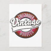 Chefchaouen morocco Vintages Logo Postkarte (Vorderseite)