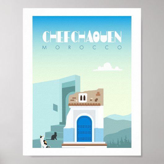 Chefchaouen Stadt Marokko Poster (Vorne)