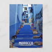 Chefchaoun Die marokkanischen Grüße der blauen Sta Postkarte (Vorderseite)