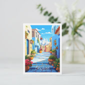 Chefchaoun Marokko Vintage Reise Illustration Postkarte (Stehend Vorderseite)