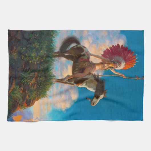 Chefdirigent des Amerikanischen Ureinwohners Geschirrtuch (Horizontal)