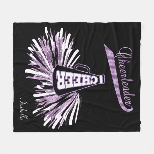 Chefführer 📣 💖 - Lila Glitzer und Schwarz Fleecedecke (Vorderseite (Horizontal))