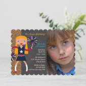 Chefin Birthday Party Foto Einladung (Stehend Vorderseite)