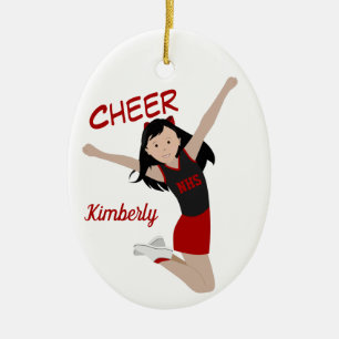 Chefin Black Hair Black & Red Keramik Ornament
