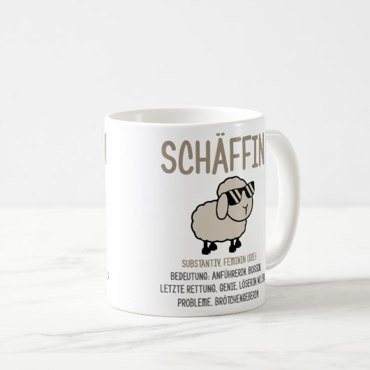 chefin Geschenke lustig, Schäffin Spruch Geschenk Kaffeetasse (VorderseiteRechts)