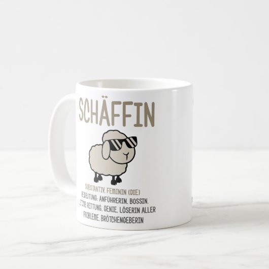 chefin Geschenke lustig, Schäffin Spruch Geschenk Kaffeetasse (Vorderseite Links)