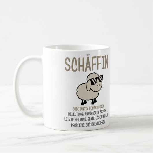 chefin Geschenke lustig, Schäffin Spruch Geschenk Kaffeetasse (Links)