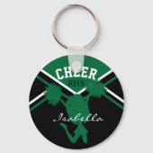 Chefin in dunkelgrün, weiß und schwarz schlüsselanhänger (Rückseite)