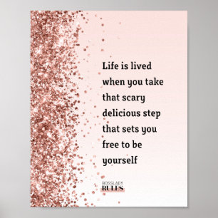 Chefin Lady Roségold Glitter Motivationszitat Poster