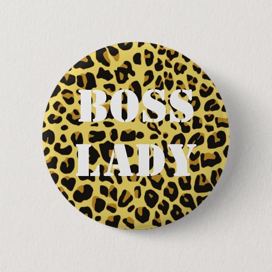 Chefin Leopardendruck Knopf Button (Vorderseite)
