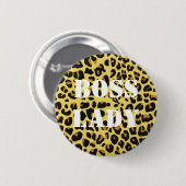 Chefin Leopardendruck Knopf Button (Vorne & Hinten)
