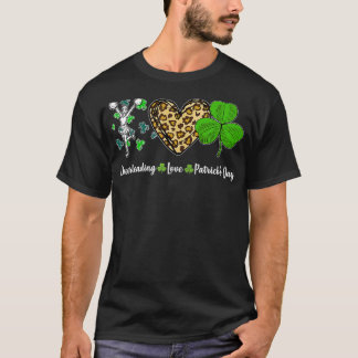 Chefin Liebe Leopard Heart Kleeblatt St Day T-Shirt