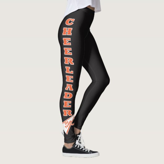 Chefin Orange Typografy Letters Leggings (Rechts)